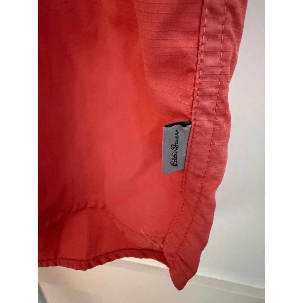 Eddie Bauer Travex Mens XL Coral Pink Ripstop Short Sleeve Hiking Shirt Top